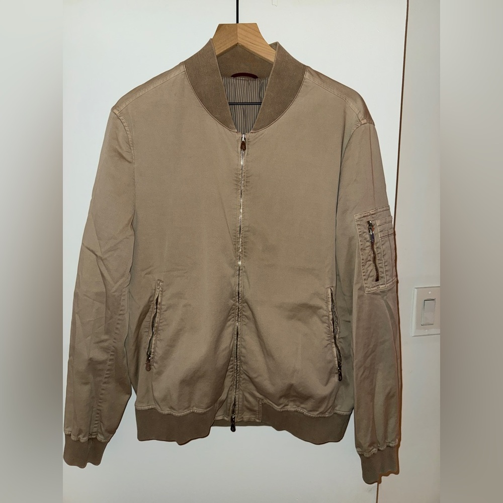 Brunello Cucinelli Light Brown Bomber Jacket